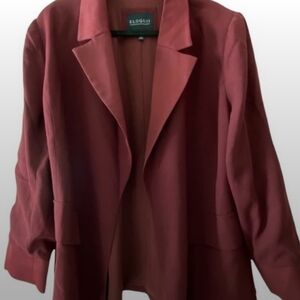 Open Blazer Jacket in Burgundy